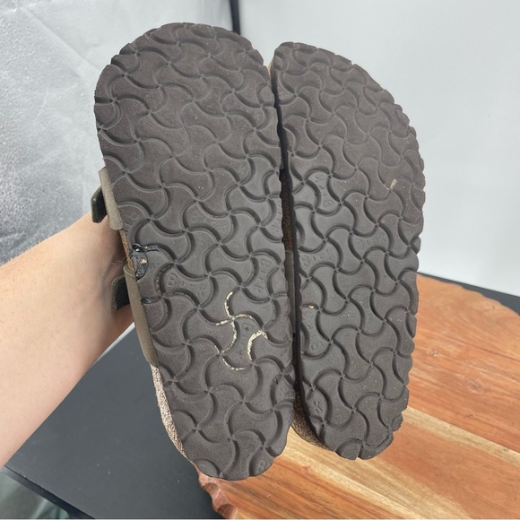 Birkenstock Mayari taupe birko-flor toe loop strappy slide sandals sz 38 US 7 - Picture 7 of 7